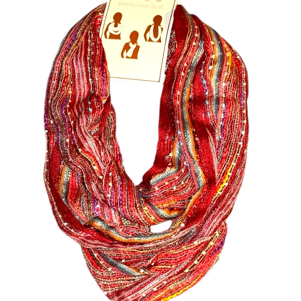 NWT Berry Multicolor Infinity Scarf, 100% Polyester